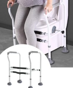 DUNISO Toilet Safety Rail, elderly toilet safety frame handle, with four big suction cups and anti slip handrails, adjustable width and height, no need for punching, suitable for any toilet