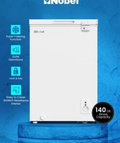 Nobel 140 Ltr Gross /99 Ltr Net Capacity Single Door Chest Freezer, R600a Refrigerant, Mechanical Control, Recessed Handle, Inner 140 L 200 W NCF145 White