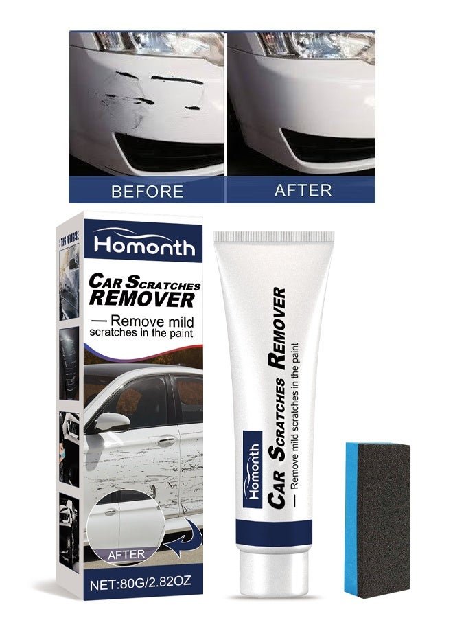 Homonth Car Scratch Remover, Car Body Compound, Scratch Removal Kit, Polishing Paste for Repairing Small Paint Scratches, Marks, Water Spots, Swirls, Blemishes 80G