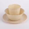 Disposable Rice Husk Tableware Suit Picnic Camping Outdoor Barbecue Bowl Chopsticks Cup And Saucer Combination Hotel Four-piece Wholesale-Color:Beige Rice Husk (bowl Cup Plate)