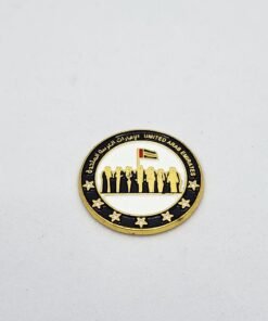 Acnor UAE Union Emirates Ittihad Round Metal Sticker – Dubai National Emblem Car & Laptop Badge