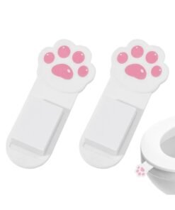 CMGTYYD Toilet Seat Lifter Tool, Kitten Design Handle, No-Touch Hygienic Lift Accessory, Strong Adhesive Attachment, 2-Pack Set, Bathroom Use, Home, Hotel, Public Restroom, 4.13 x 1.73 x 0.2 inches