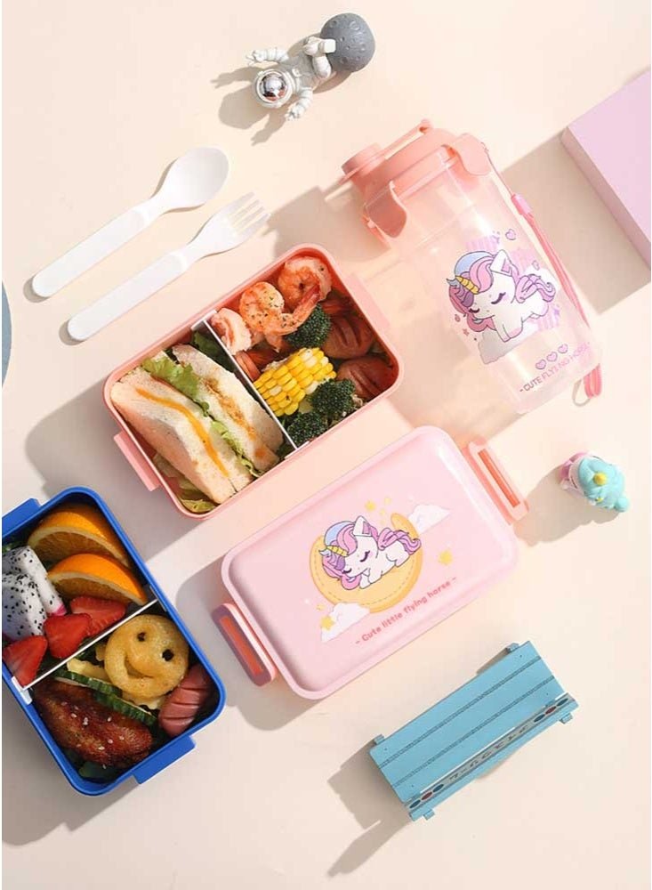 Super ZYouth Lunch Boxes with Water Cup Set for Kids, Bento Box for Children's School with Removable Divider, Leak-Proof Lunch Food Container - Image 4