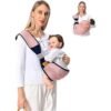 HOOKOR Durku Baby Sling Carrier Newborn to Toddler, Lightweight Baby Carrier Sling, Baby Wrap Sling, Baby Hip Seat Carrier for Toddler Sling, Baby Holder Carrier, Nursing Sling, Carrying 7-45 lbs (Pink)
