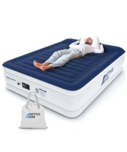 ACTIVE ERA Luxury King Size Inflatable Mattress , Elevated Air with Built,in Pump, Raised Pillow and Structured I,beam Technology, Height 56cm