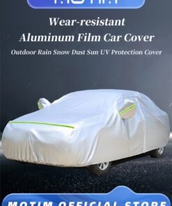 Motim Outdoor Car Cover All-Weather Protection for Rain Snow Dust and Sun with Reflective Strips (SUV 212 x 78 x 70 inches)