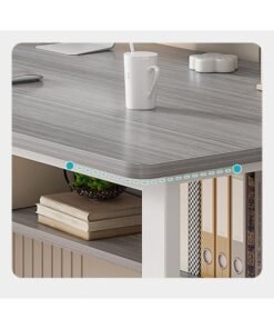 Alissa 120cm Gaming Desk with Storage Shelves – Ergonomic Home Office Computer Table for Work & Play (Gray, 120x60cm)
