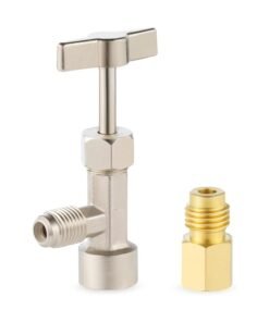 Self Sealing Can Tap, Self-Sealing Can Opener for Refrigerant Self-Sealing Cans, with Tank Adapter for 1/4" and 1/2" AC Charging Hoses (Size : CT343)