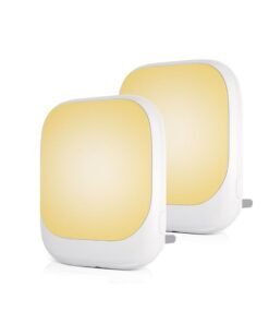 Lezonic Night Light Socket with Twilight Sensor, Night Light Children 3-Level Brightness Adjustment, 2700 K Warm White Night Lamp for Bedroom, Staircase, Hallway, Pack of 2 [Energy Class A]，UK PLUG