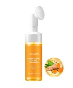 Jaysuing Turmeric Foaming Face Wash-Turmeric Foaming Facial Cleanser with Brush for Deep Cleaning Moisturizing to Reduce Blackhead, Antilacterial and Oil Control(1 Pcs 3.38FL.OZ )