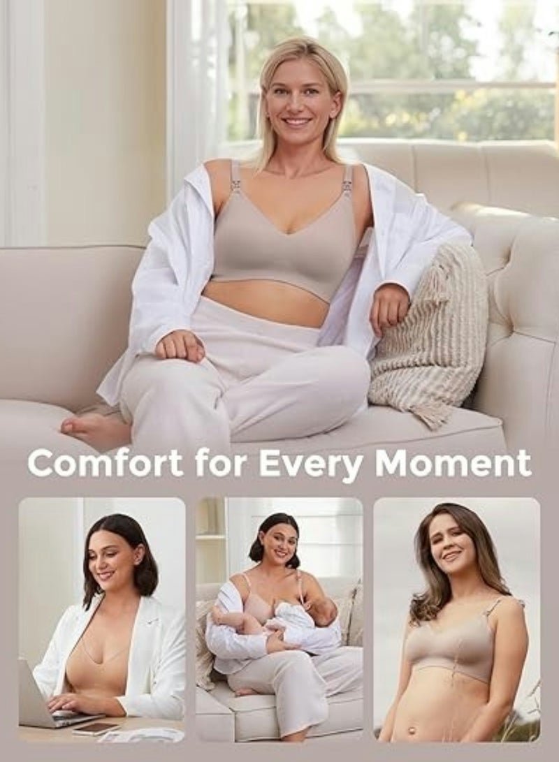 Momcozy Nursing Bras for Breastfeeding, YN21 Seamless Ultra Comfort Maternity Bra, Natural Shape, Pregnancy Sleep Bralette - Image 4