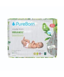 PureBorn Organic Diapers Size-1 Upto 5kg Master Value Pack Daisy Print 136 Diapers