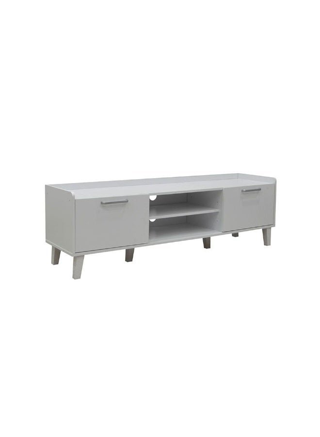 DANUBE HOME Supreme Tv Unit With 2 Doors Stylish And Modern Tv Stand For Up To 65 Inches Durable Storage Cabinet Elegant Living Room Furniture Sleek Design For Home Décor - White - Image 2