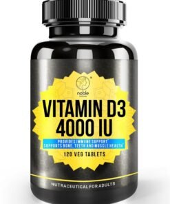 noble nature Vitamin D3 4000 IU, Provides Immune Support, Supports Bone, Teeth and Muscle Health 120 Veg Tablets