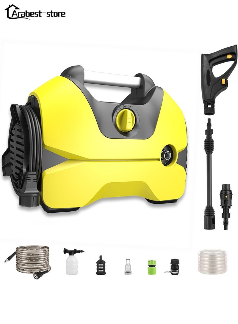Bolivia's 2800W Electric High Pressure Washer 2000 PSI - 1.2GPM Power Cleaner with Foam Cannon & 5 Nozzles for Cars, Patios, Fences, Driveways - Professional Home Cleaning Machine