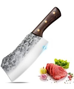 Osowake Meat Cleaver Knife Chinese Cleaver Knife, Stainless Steel Bone Chopping Cutting Chef knives Sharp Blade Boning Knife for Home Kitchen Camping BBQ Restaurant