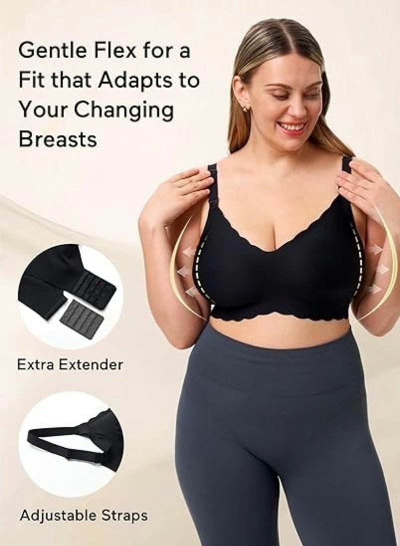 Lupantte Nursing Bras for Breastfeeding Comfort Maternity Bras for Pregnancy Seamless Bralettes with Extra Extender - Image 3