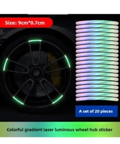 40PCS Reflective Car Wheel Sticker, Car Stickers Glowing Wheel Hub Sticker Car Stripe Decals, Luminous Car Stickers for Night Driving, High Reflective Wheel Stickers Decoration Universal