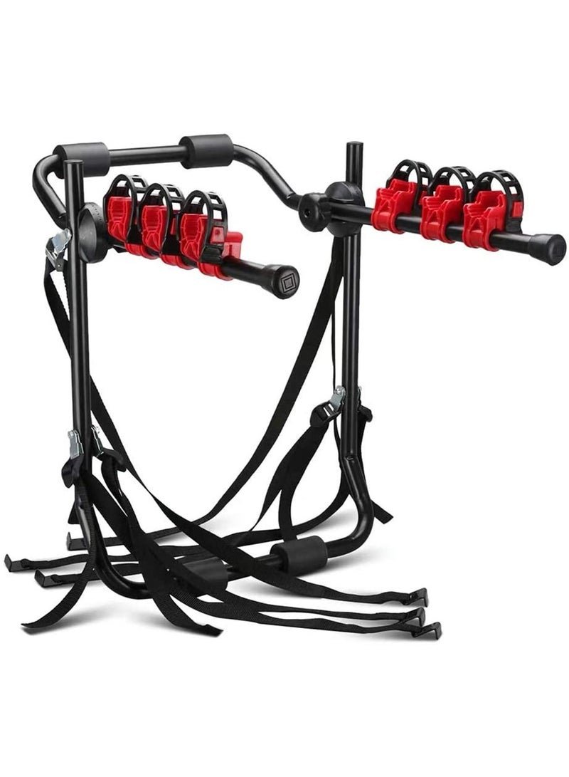 LIMOS Bicycle Car Trunk Rack Bike Carrier for 3 Bicycles Double Foldable Rack