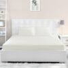 Noon East King Size Fitted Sheet | Soft 400TC Sateen Cotton Material | White Color | 1 Fitted Sheet 180 X 200 Cm With 40 Cm Deep Pocket| Suitable For King Size MattressBundle