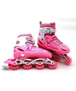 LIMOS Adjustable Roller Skate Shoe for children Outdoor Skating (Pink 35-38)