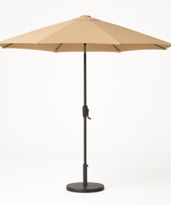 Velcro Round Outdoor Umbrella with Rotating Handle UV-Resistant Canopy for Patio & Garden Valet Parking - Image 4