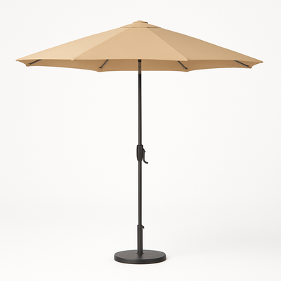 Velcro Round Outdoor Umbrella with Rotating Handle UV-Resistant Canopy for Patio & Garden Valet Parking - Image 4