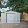 CamelTough Outdoor Metal Storage Shed, 11.2x10.6 feet, Garden Metal Shed Beige, CT-644
