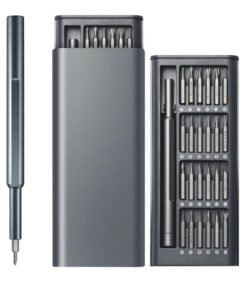 Home Care 24 in 1 Mini Screwdriver Magnetic Driver Bits Set S2 Alloy Steel Pocket Manual Screwdriver Tool Set Repair Tool Kit Grey