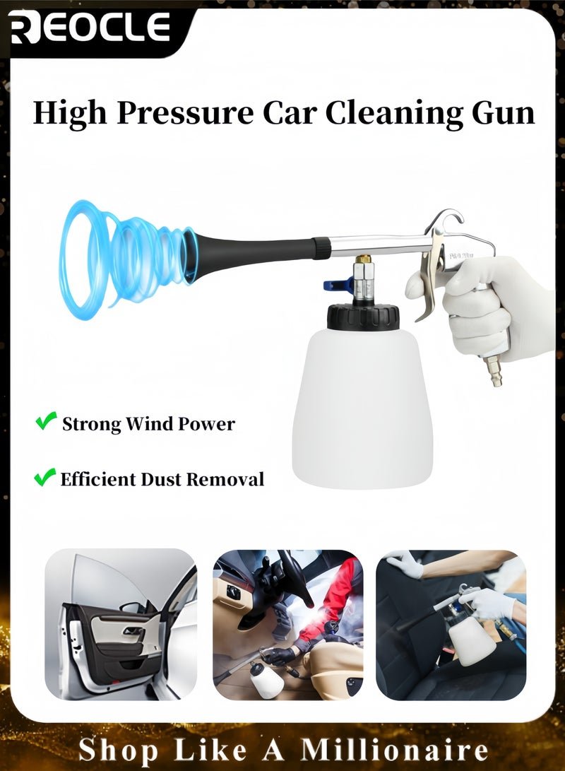 REOCLE High Pressure Car Cleaning Gun Quickly Blasts Dirt & Dust from Surface Car Interior Foam Gun Sprayer for Vehicle Upholstery & Carpet & Seat