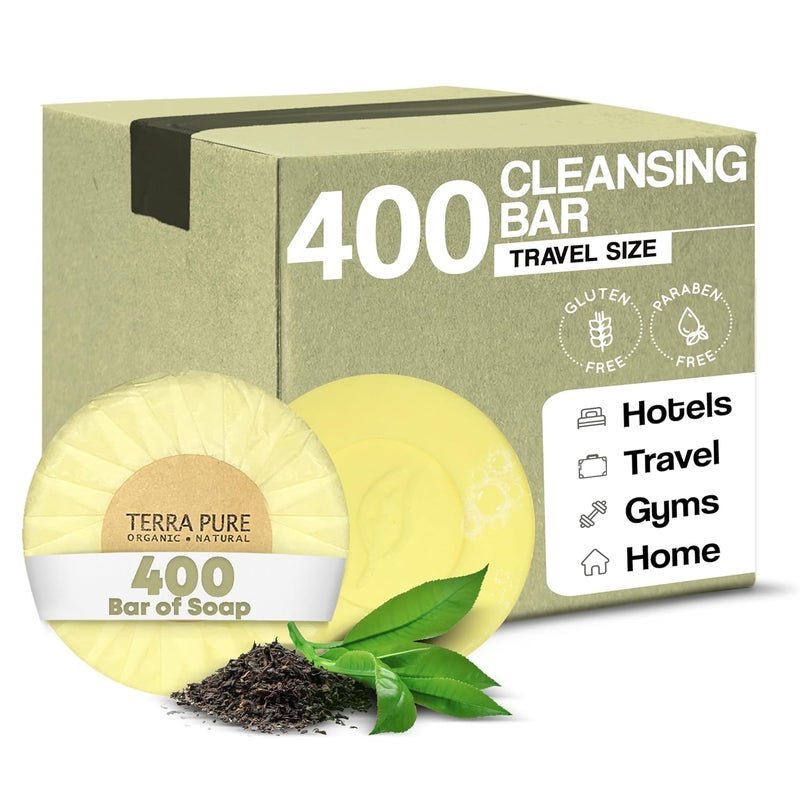 Terra Pure Bar Soap, Travel Size Hotel Amenities, 0.6 oz (Pack of 400)