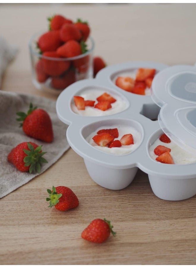 BEABA Multiportions Premium Quality Silicone Baby Food Storage Container, Baby Food Freezer Tray With Clip - On Lid, Oven And Freezer Safe , Made In Italy - Image 4