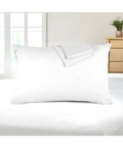 Rest Pillow Cases 2 Piece Set 50X75Cm, 20X30 Inches White Pillow Cover Soft Brushed Supersoft Fabric Pillow Cases Standard Size