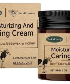 WoodSleep Beef Tallow Honey Balm - Beef Tallow for Skin with Beef Tallow,Beeswax and Honey,Moisturizing, Caring and AntiAging ,Grass Fed Beef Tallow Face Cream (2OZ)