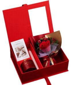 MileMelo Soap Flower Aromatherapy Gift Set Lover Gift Eternal Rose Dried Flower Gift Box Souvenir Flower Bouquet Gift Box Red