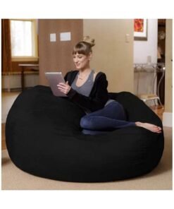COMFY BLACK CLASSIC VELVET BEAN BAG XL WITH VIRGIN BEAN FILLING
