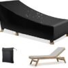 Patio Chaise Lounge Cover Waterproof,Outdoor Lounge Chair Covers,Water Resistant Black Chair Cover For Pool Lounge Chairs,Waterproof Outdoor Lounge Chair Covers（210x75x40/80cm）