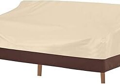 Heavy Duty Patio Sofa Cover, 100% Waterproof 3-Seater Outdoor Sofa Cover,Lawn Patio Furniture Covers with Air Vent and Handle,79" Wx 37" Dx 35" H,Beige&Brown
