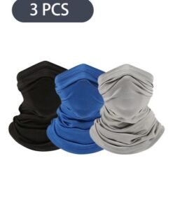 3-Piece Sun UV Protection Face Mask, Breathable Bandana Neck Scarf for Cycling Running