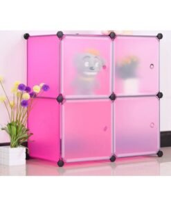 DubaiGallery Plastic Folding Wardrobe Bedroom Simple Cabinet Space Saving Storage Shelves Portable Furniture 4Cabinet