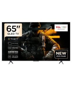 TCL Television 65 Inch Smart TV 4K QLED Colorful Quantum Crystal HDR 10+ Gaming Google TV, 144Hz Native Refresh Rate, ONKYO 2.1 Hi-Fi, Dolby Atmos, MEMC, Game Master, (2025 Model) 65T8C Brushed Titanium