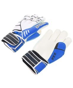 Excefore Children Football Gloves, 7# Kids Youth Football Soccer Goalkeeper Goalie Training Gloves Gear with Strong Grips Palms, Soccer Goalie Goalkeeper Gloves for Kids Boys Children (Blue)