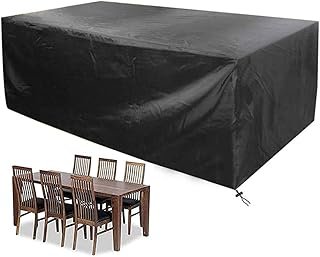 Furniture Cover Garden Outdoor Patio Protective Case Oxford Furniture Dustproof Cover for Rattan Table Cube Chair Sofa Waterproof Rain, Black - 213X132X74CM