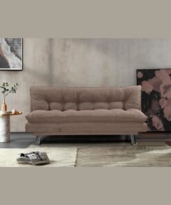 ALWASIT HOME Sofa Bed Living Room Fabric Sofa Bed Chrome Legs Three Seat Sofa Bed Modern Design Living Room Sofa Model S -s208 Color - Brown