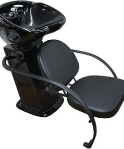 MEISHIDA Shampoo Backwash Chair Station Steel Frame Ceramic Basin Hair Wash Bowl for Men & Women Beauty Salon, Barbershop, Hair Spa Furniture