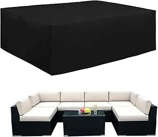 420D Heavy Duty Patio Furniture Cover, Outdoor Rectangular Table and Chair Set Cover, Waterproof Outdoor Sectional Set Cover,180x120x74cm