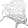 Garden Bench Outdoor Chair Park Seat Furniture White Cast Aluminium 2-seater