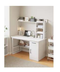 Alternative view of CityRiya-Long Student Study Desk with Bookshelf Layer, Computer Writing Desk - Home Office Desk with Drawers & Storage Cabinets, Compact Workstation for Bedroom Small Space Teens (YN116)