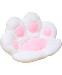 TRASSLE Reversible Chair Seat Cushion Plush Cat Paw Cushion Lazy Sofa Office Chair Cushion Bear Paw Shape Comfy Seat Pad Support Waist Backrest Floor Seating Cushions Mat (White)