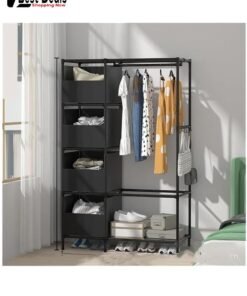 Best Deals Large-Capacity Combined Wardrobe, Fully Equipped With Clothes Hanging Area + Drawer + Shoe Rack, One-Rack Storage Of Clothes, Sundries, Shoes, Must For Home Use